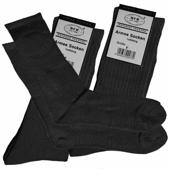 MFH Army Socken, schwarz, halblang, 3er Pack